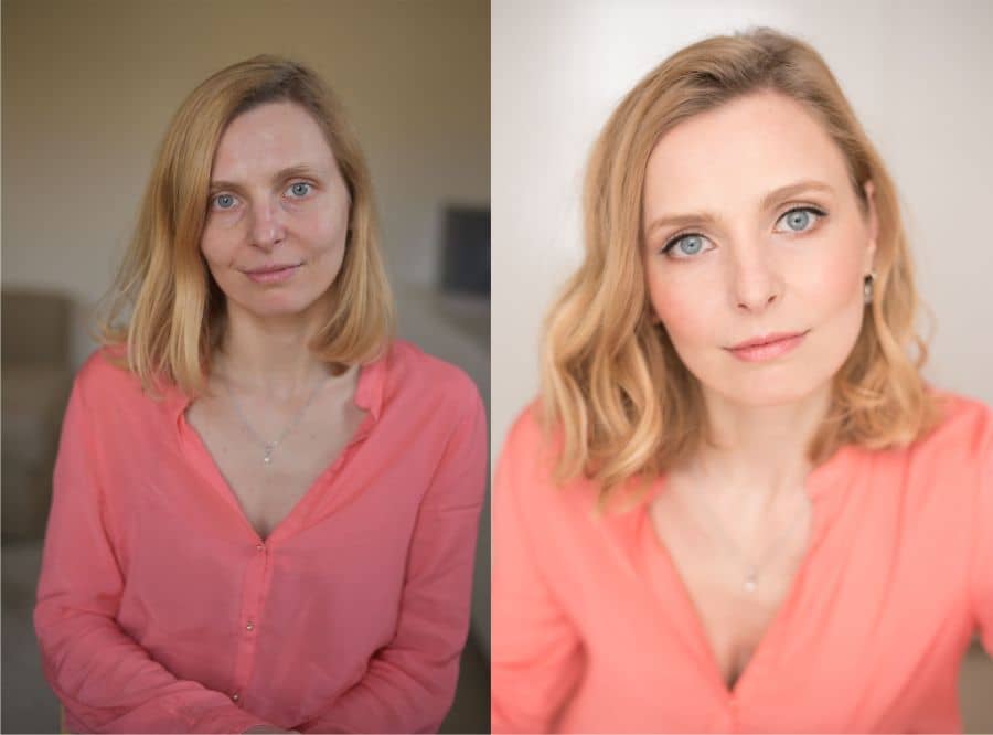 Professional-portrait- natural -makeup look -before -and-after-transformation